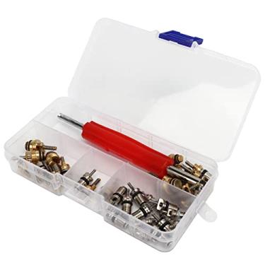 Imagem de Tbest Kit de Reparo de Núcleo de Válvula Mestre Ac, 41 Peças, Com Ferramenta Removedora, Núcleos de Refrigeração de Alumínio e Cobre Duráveis ​​para a Maioria Dos Carros, Caminhões,