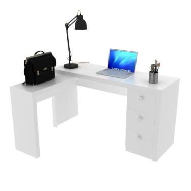 Imagem de Mesa Escritório De Canto Multimóveis Vcr25011 Branco - MULTIMOVEIS
