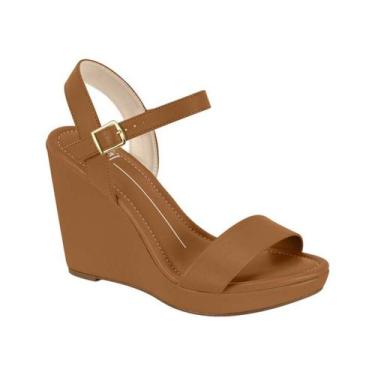 Imagem de Sandália Anabela Moleca Feminina, Camel, 36