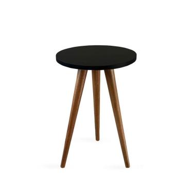 Imagem de Mesa Lateral De Canto Tripé 50x35cm Preto
