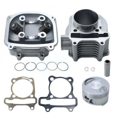 Imagem de Hauertzx Kit de cabeça de cilindro grande de 61 mm com kits de anel de pistão para GY6 125cc 150cc 152QMI 157QMJ Scooter de motor, ATV, Go Kart, Quad Moped