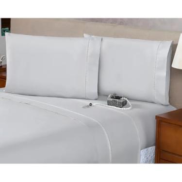 Imagem de Kit 2 Fronhas Avulsas Estampadas Para Travesseiro Malha 100% Algodão Toque Macio Com Zíper Hotel Pousada (Cinza, 70x50 cm)