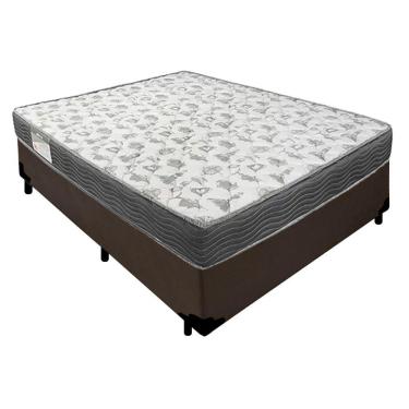 Imagem de Cama Box Casal Sintético + Colchão De Espuma D33 Sereneprime 138cm Marrom