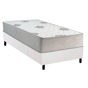 Imagem de Cama Box Solteiro: Colchão Ortopédico Inovaflex Comfort Premium+Base CRC Corano White (88x188)