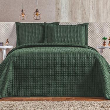 Imagem de Cobre Leito 3 Peças Queen Percal 200 Fios Plata 100% Poliéster - Verde Militar