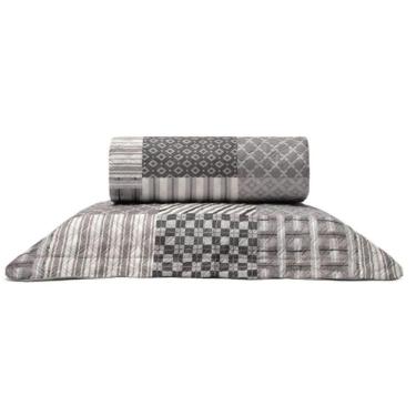 Imagem de Cobre Leito Buettner Solteiro Microfibra Renove Estampado Austria 2 Peças Cinza