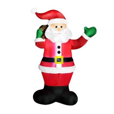 Imagem de shamjina Papai Noel inflável de Natal de 1,80 m com luzes de LED embutidas, decoração luminosa para ambientes internos e externos. Ideal para decoração de