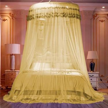 Imagem de Mosquiteiro Teto Casal Gigante King/Queen Sem Abertura Lateral | Micro Furos | Proteção Total Contra Mosquitos(Amarelo)