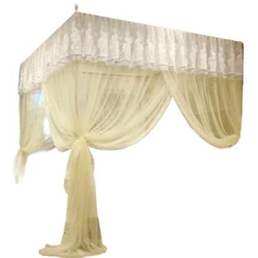 Imagem de Mosquiteiro Palácio com Armação | Cama Casal/Box/Queen | Renda Premium(Amarelo)