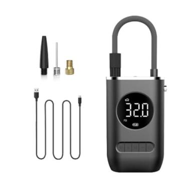 Imagem de Calibrador Compressor Bomba De Ar Portátil Digital com Lanterna LED para Encher Pneus de Carro, Moto, Bike, Bicicleta, Bola e Piscina Inflável