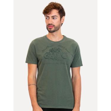 Imagem de Camiseta Ellus Masculina Cotton Fine Old School Verde Escuro-Masculino