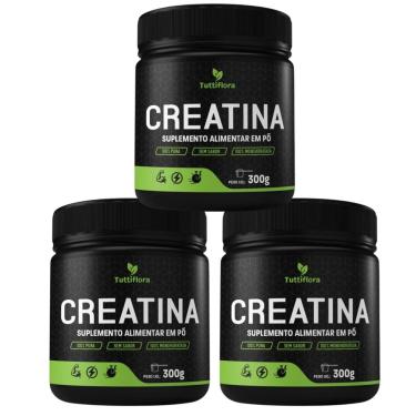 Imagem de Kit 3x Creatina Monohidratada 100% Pura 300g Tuttiflora-Unissex