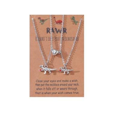 Imagem de Your Always Charm Colar combinando para casais, dinossauro, amizade, coração, casal, presente de aniversário para namorado, namorada, Metal, Sem Pedra Preciosa