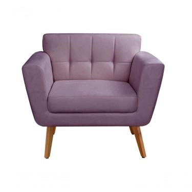 Imagem de Poltrona Decorativa Bruna Living Sala Quarto Recepção - Veludo Roxo 380