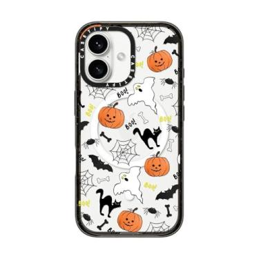 Imagem de CASETiFY Capa Impact para iPhone 16 [2,5 m 4X proteção contra quedas de grau militar/compatível com Magsafe] - Boo! its Halloween - Preto transparente