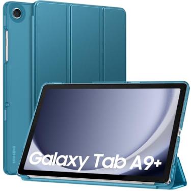 Imagem de MoKo Capa para Galaxy Tab A9+/A9 Plus 27.9 cm 2023, capa protetora inteligente de suporte fino com capa traseira translúcida de policarbonato rígido para tablet Tab A9 Plus (SM-X210/X216/X218