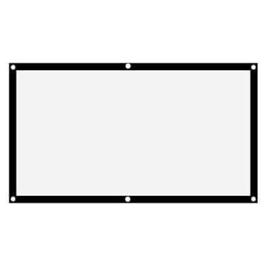 Imagem de Luqeeg Engrossar Cortina de Projetor Branco Macio Tela Portátil Sem Vincos Fácil de Instalar para Cinema Ao Ar Livre para Projeção 16: 9 - Poliéster Premium (#12)