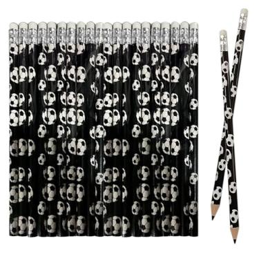 Imagem de Ysqool 20 lápis de futebol com borracha, lápis divertidos de madeira para crianças, meninos, lembrancinhas de festa de futebol, presentes de aniversário com temas esportivos, bolsas de brindes