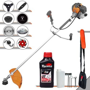 Imagem de Roçadeira Robusta Tekna RL520P À Gasolina 2T 52cc 2HP 10.000rpm Multifunções Completa Com Carretel de Nylon + 7 Lâminas de Corte + ÓLEO TOYAMA