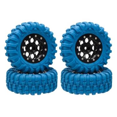 Imagem de GOUPRC Conjunto de pneus de roda de 3,3 cm, aro de alumínio Beadlock Rim Swamp Claw Mud Terrain Dragon Claw Tread Pattern Pneus para SCX24 TRX4M 1/18 1/24 Upgrade RC Crawler Buggy Car