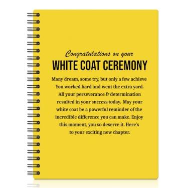 Imagem de XQLZY Congratulations On Your White Coat Cerimônia Caderno Espiral Amarelo, Presentes de Cerimônia de Jaleco Branco para Filha Filha, Escola de Medicina Presentes para Fisioterapia Médico Enfermeira