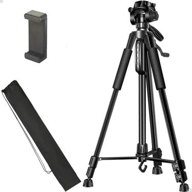 Imagem de Tripé Profissional 1,7m Universal C/ Suporte Câmera Celular