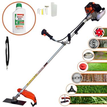 Imagem de Cortador de Grama Completa À Gasolina Import Way IWRGM2T5X163 63cc 3HP Alta Performance Com Carretel Nylon e Kit de 7 Opções de Corte + Óleo Stihl 2T