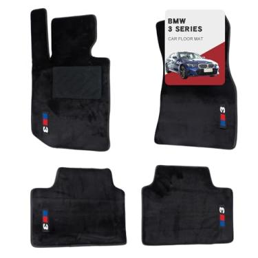 Imagem de Tapetes de carro 3D personalizados para BMW Série 3 2020-2024 (320i, 330i, M340i, 330e, 330i xDrive, 330e xDrive) Tapetes de carro de lã brilhante, ajuste personalizado, antiderrapante, proteção para