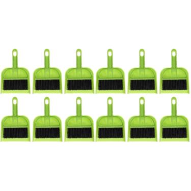 Imagem de BESPORTBLE Conjunto de 12 conjuntos de mini vassoura e pá de lixo, ferramentas de varredura de mesa, conjunto de escova pequena e pá de lixo para limpeza de bancadas de escritório em casa