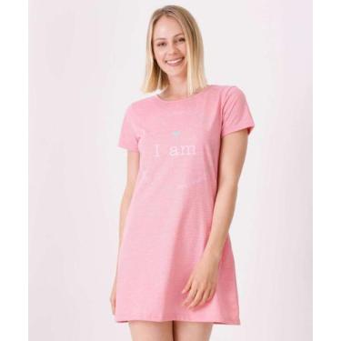 Imagem de Camisola Estampa Frase Manga Curta Marisa Rosa-44024, Rosa, G