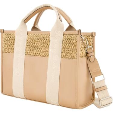 Imagem de Tommy Bahama Sacola, bolsa feminina moderna com alça de ombro ajustável, bege, Bronzeado