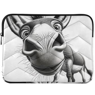 Imagem de Capa para laptop personalizada engraçada burro fofa cinza acolchoada para MacBook Pro 13 polegadas, bolsas, capas e capas para laptop universal 13-14 polegadas