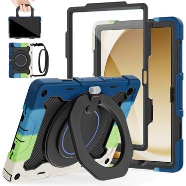 Imagem de ROISKIN Capa para Samsung Galaxy Tab A11 Plus/A9 Plus de 11 polegadas (A11+/A9+) versão 2025/2024 com protetor de tela HD e alça de ombro, suporte e alça 360, capa militar resistente para crianças