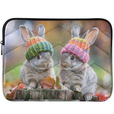 Imagem de Bolsa para laptop Bunny Adorable Rabbits acolchoada universal de 13 a 14 polegadas, acessórios de computador para MacBook Pro de 14 polegadas