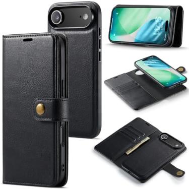 Imagem de Asuwish Capa de telefone para iPhone Air 6,5 polegadas carteira magnética destacável com protetor de tela de vidro temperado flip porta-cartão slot bolsa celular i Phone17 i17 17Air mulheres homens