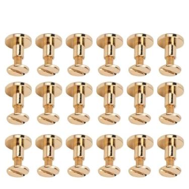 Imagem de Generic Kit de Rebites de Cabeça Plana Durável Com 50 Pacotes para Encadernação de Notebook, Ideal para Artesanato Em Couro DIY, Parafusos de Rebite de Metal Dourado/prata/arma/bronze para Bolsas e