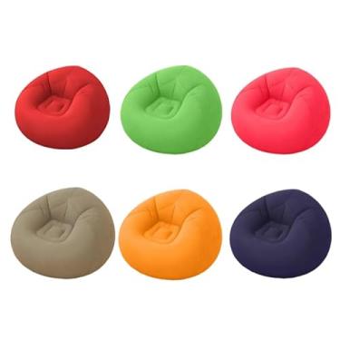 Imagem de Sofá Inflável Portátil 3 em 1 com Bomba de Ar Poltrona Cama Dobrável Para Camping Praia e Casa (BEGE ESTAMPADO)