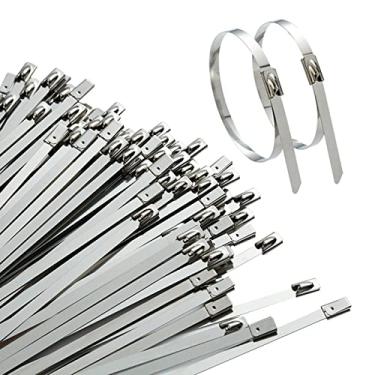 Imagem de Grampos de Metal 100 unidades Aço Inoxidável Cabo Auto-Blocantes Alta Resistência Fio Multiuso à Tração para Ambientes Internos Navios Fazendas Eletri