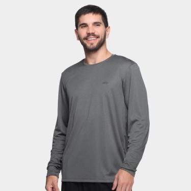 Imagem de Camiseta Olympikus Essential Manga Longa Masculina, Verde escuro, P