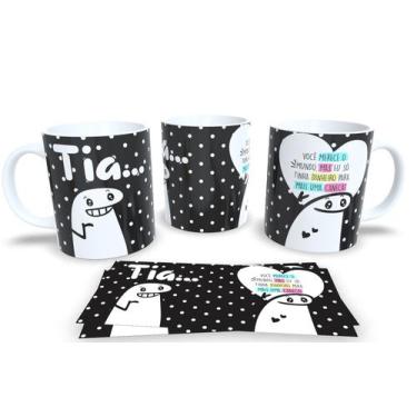 Imagem de Caneca de Porcelana Personalizada Flork Preta Familia Frases Engraçada