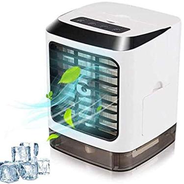 Imagem de Novo mini refrigerador de ar condicionado portátil, 3 em 1 usb silencioso desktop circulador de ar ventilador umidificador umidificador de névoa para escritório em casa carro