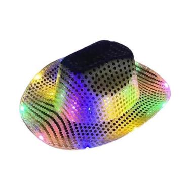 Imagem de Chapéu De Cowboy/Cowgirl Com LED, Boné Luminoso Para Homens E Mulheres