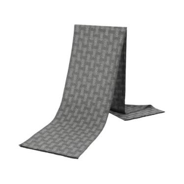 Imagem de Cachecol Masculino De Inverno Com Estampa Xadrez, Listrada E Paisley, 