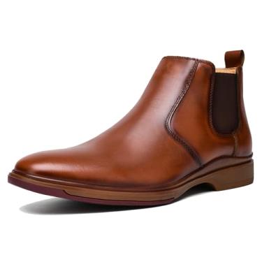Imagem de ArcBrothers Botas sociais masculinas Botas sociais para homens Botas de couro Botas casuais e elegantes no tornozelo, Chelsea Brown, 7