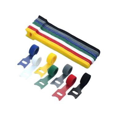 Imagem de 70 peças de abraçadeiras reutilizáveis de 15 cm, alças ajustáveis para organizador de fios e gerenciamento de cabos, cores mistas