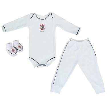 Imagem de Kit Body Bebê Corinthians Manga Longa - Torcida Baby-Masculino