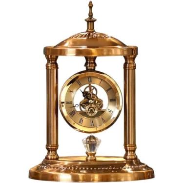 Imagem de Relógios de mesa vintage retrô clássico pêndulo relógio de mesa relógio decoive relógio silencioso de metal na mesa