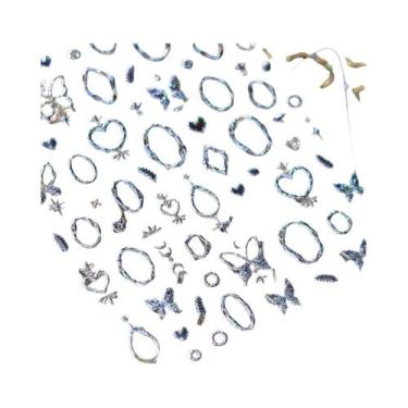 Imagem de Adesivos De Unha 5D Cetro Dourado Com Gemas, Padrão Luxuoso E Elegante