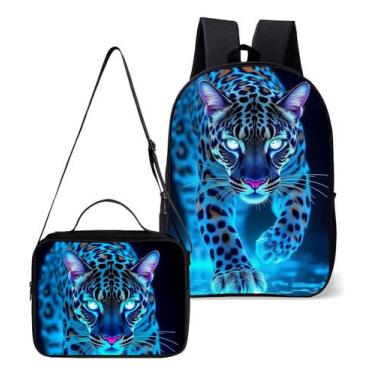 Imagem de Mochila Com Lancheira Termica Kit Escolar Estampa Cores Vibrantes Neon