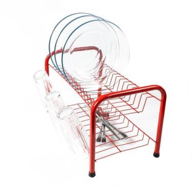 Imagem de Escorredor de Louça Berço Para Secar 2 andares Aço 13 pratos - Instare